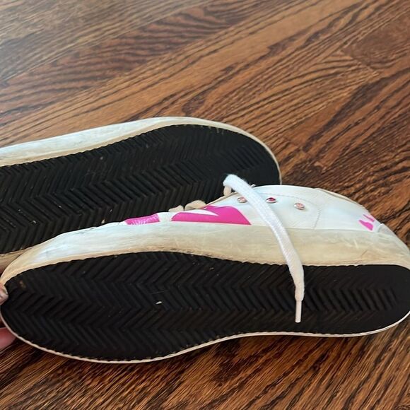 GGDB/SSTAR Superstar White & Pink Leather Sneaker size 40 includes dust bag - Picture 9 of 12